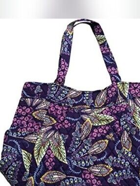 Vera Bradley Quilted Tote in Deep Purple and Pink